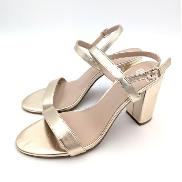 BP Gold Block Heel Sandals - Picture 1 of 10